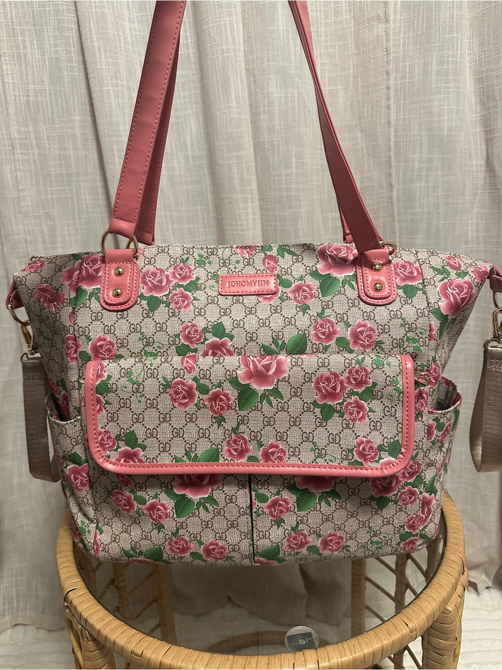 Pink Floral Diaper Bag